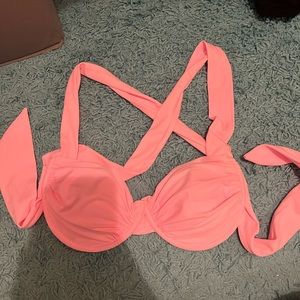 Pink bikini top